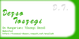 dezso toszegi business card