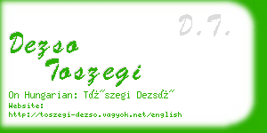 dezso toszegi business card